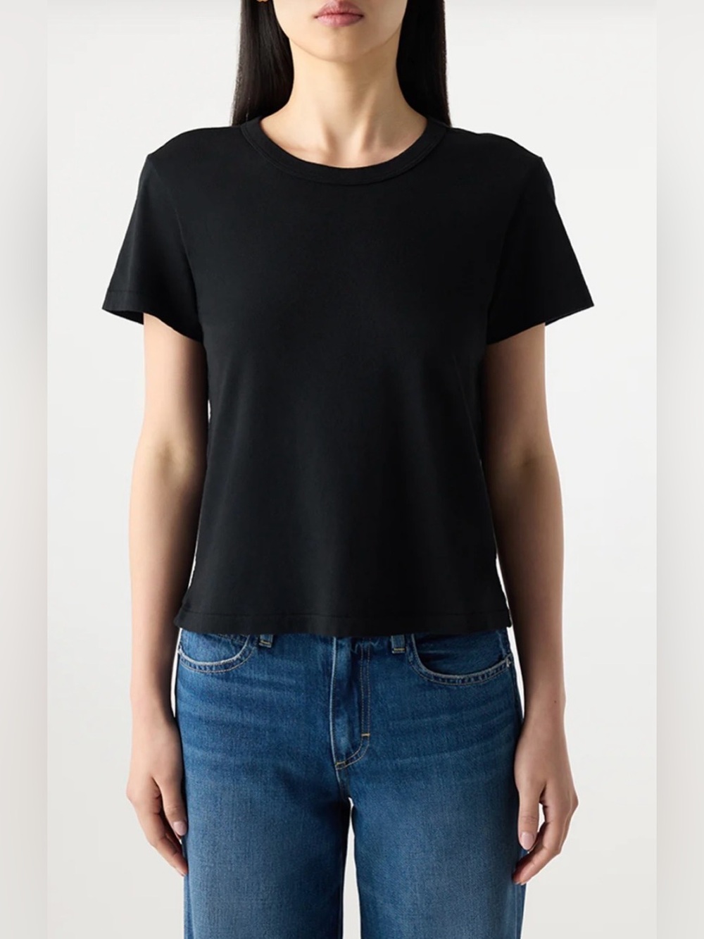 AMO Denim Black Short Sleeve Cotton Tee✨Made in USA NWOT Size M